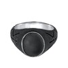 Kuzzoi 0608782521 Men's Signet Ring Oval Black Enamel Solid 13