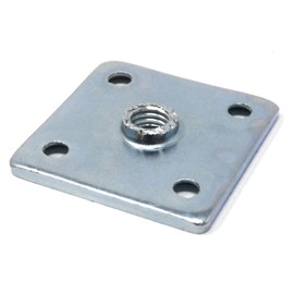 Design61 4 x Screw-On Plates, Mounting Plates, 37 x 37 mm, for Cabinet Legs, Sofa Feet, Furniture Feet with M8 Thread