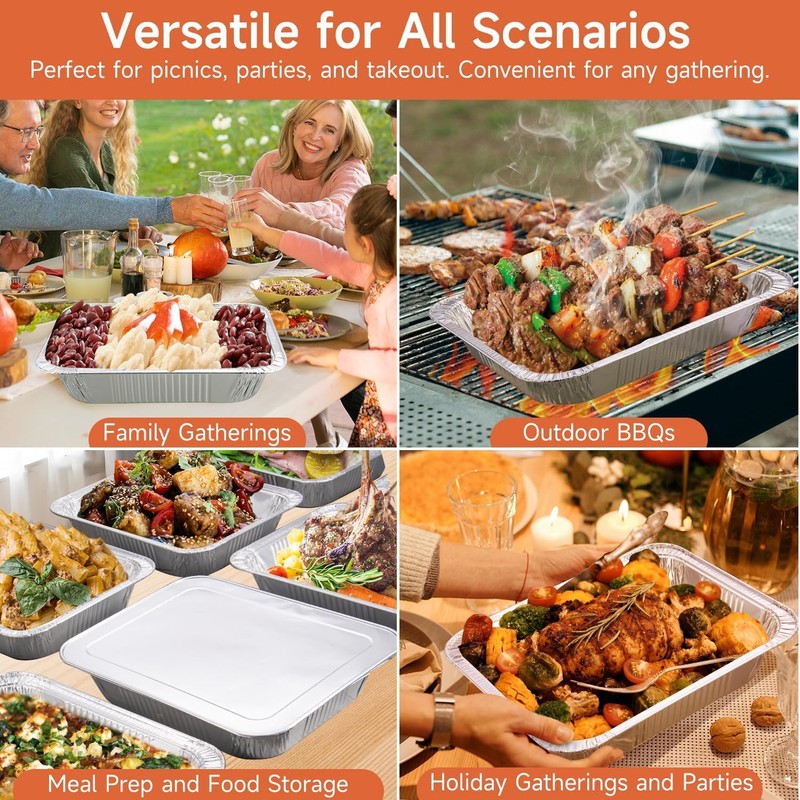 Apprise Deals 10 Large Aluminium Foil Trays Deep (32x26x7 cm)