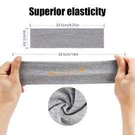 3 Pieces Yoga Headbands, Elastic Hair Bands, Non-Slip Hair Bands for Men and Women, Sports, Running, Workout, Fitness (Black, White, Light Grey)