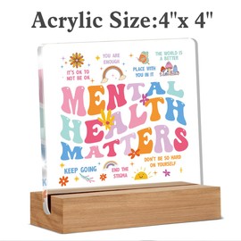 Inspirational Motivational Gifts, Mental Health Gifts for Women College Student, Therapy Office Home Decor Desk Sign Keepsake