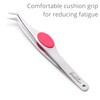 Beaditive High Precision Angled Tip Tweezers with Cushion Grip -