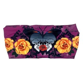 UNIK Ladies Skull & Roses Moisture-Wicking Comfortable Headband - Purple