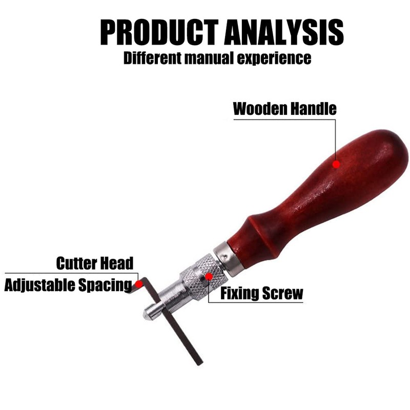 Utoolmart Groover Tool, 7 in 1 Adjustable Stitching Groover and