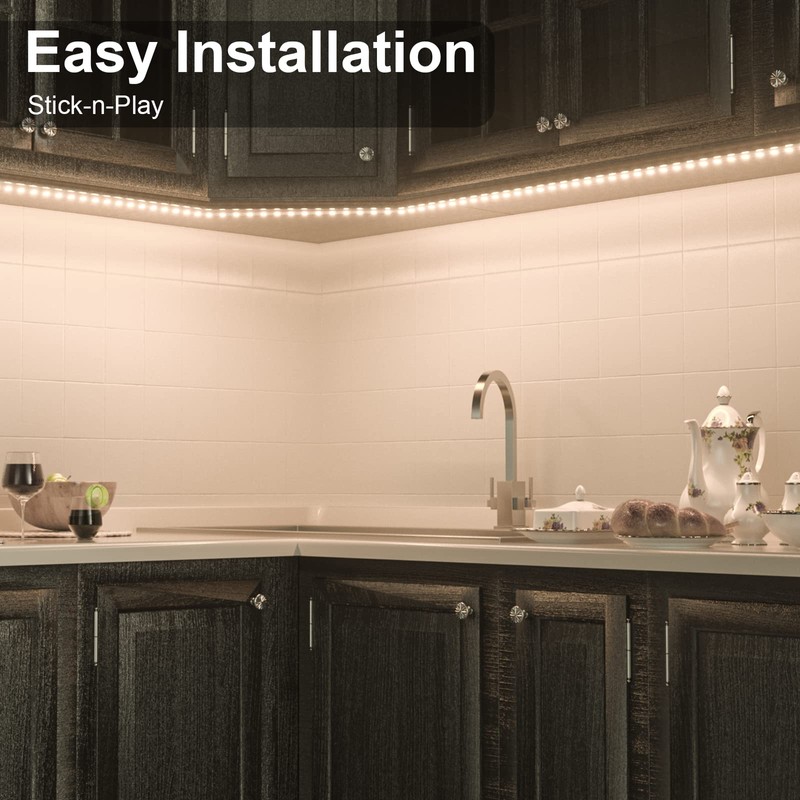 WOBANE LED Cabinet Lights,4 PCS 20inch LED Strip Lights Kit,Under