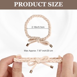 20 Pcs Braided Hair Ties, Bow Hair Ties Bracelets, Elastic Hair Ties for Women Girls, No Damage Ponytail Holders for Thick Hair, Fashions Cute Boho Hair Accessories for Braids (4 Color)