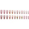 24 Pcs Flowers Press on Nails Medium Square - ZIFANHU