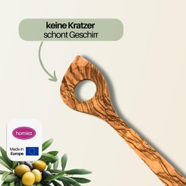 Hansi Risotto Spoon Point with Hole Olive Wood