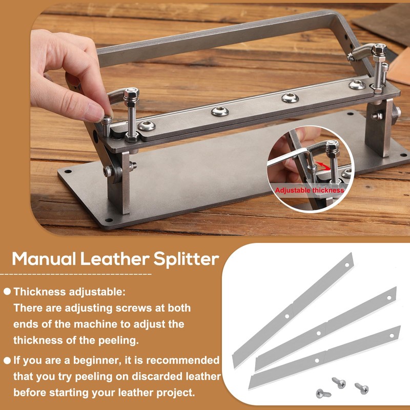 DIUDUS Leather Splitter, Leather Skiver Peeler, Manual Skiving Machine, Peeling