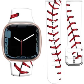 ANDRIU Compatible with Versa 4/Versa 3 Band for Women, Cute Fadeless Replacement Sport Band Strap for Versa 4/Versa 3 Smartwatch(Baseball)