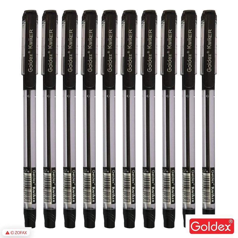 Goldex Kwiker Ball Pen BLACK 10 x 0.7mm Smooth Ballpoint