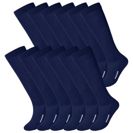 Haysandy 12 Pairs Youth Baseball Socks Bulk Football Softball Socks for Girls Kids Youth Adults Team Athletic Soccer Sport(Navy Blue,M)