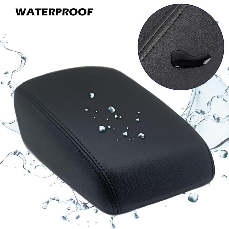 PIT66 Center Console Armrest Lid Cover Black, Compatible with 2008