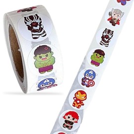 Cartoon Stickers, 500 Pieces Reward Stickers, Round Cartoon Stickers, Cartoon Stickers, Great as a Thank You