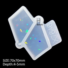 David accessories Holographic Resin Jewelry Molds Earring Resin Molds with Hole, Silicone Molds for DIY Pendant Jewelry Making (D-D)