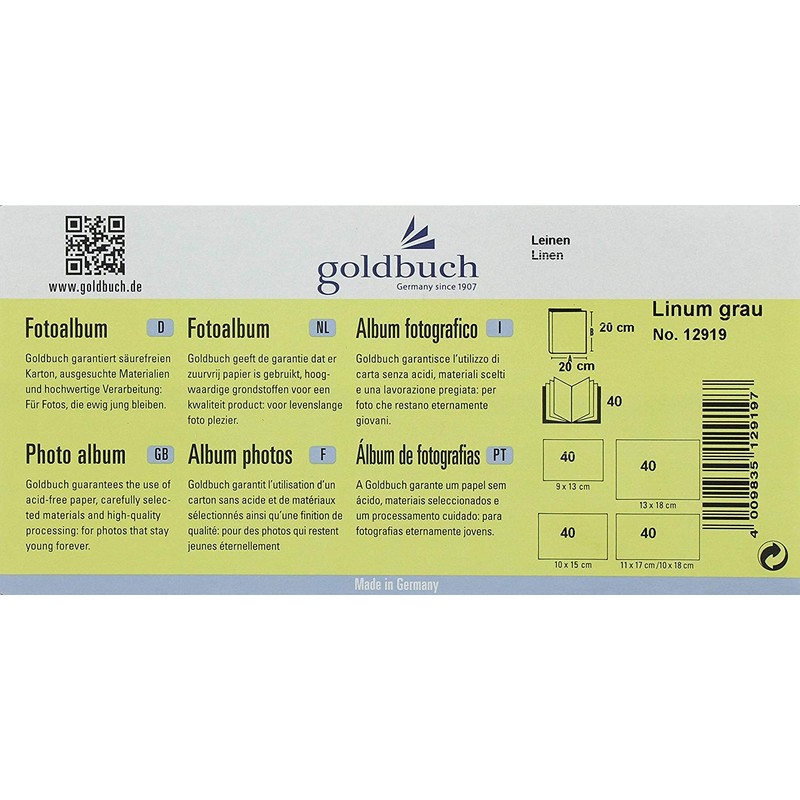 linum photo album 20/20 grey - spiral album