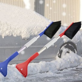 HS 2-in-1 Car Snow Removal Brush and Ice Scraper Snow Removal Tool Blue/FREE