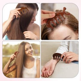 Generic Sandalwood Scalp Massage Comb - 2 Pack Wooden Head Massager Brush for Hair Growth & Relaxation - Meridian Gua Sha Comb Set for Women and Men - Natural Wood Hair Care Tool