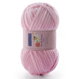 Chunky Yarn for Crocheting - Chenille Yarn for Knitting - Bulky Blanket Yarn for Crocheting Blankets/Amigurumi/Craft/Hat/Shoes, Plush Fluffy Soft Yarn 71 yds/3.5 oz Each Skein(Light Pink)