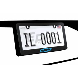 Custom Blue Chevy license plate frame style Stainless Steel W/ Screws and Caps