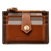 Leather RFID Blocking Money Clip Mini Wallet with ID Window