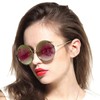 GEELOOK Round Sunglasses for Women Men Classic Oversized Circle Mirrored