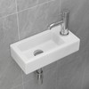 J-FAMILY Small Wall Mount Bathroom Sink Rectangle Ceramic Mini Vessel