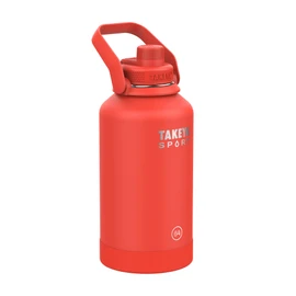 Takeya Sports Water Bottle with Spout Lid - Bottle with Triple Stainless Steel Insulation - Dishwasher Safe & BPA-Free - Bottle with Ice-Blocking Spout Lid & Removable Bumper - 64 oz, Pro Fire