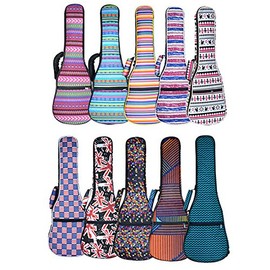 HOT SEAL 10MM Sponge Padding Waterproof Durable Colorful Conventional Ukulele Case Bag with Storage (26 Inch, Bohemia No.2)