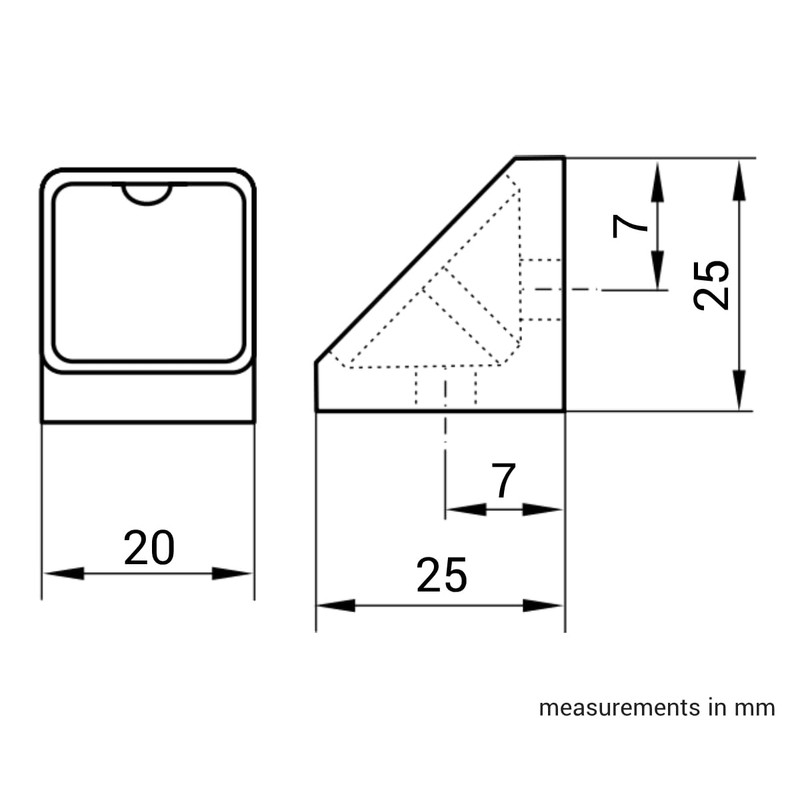 SKIR'CO (20 pcs) White Shelf Brackets 25 x 25 mm,