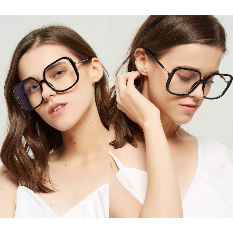 BAODAREN Blue Light Blocking Glasses Oversized Square Frame Women/Men Anti