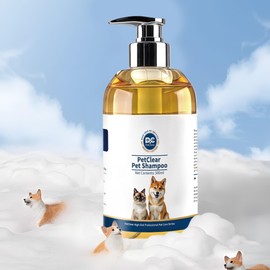 PCpetclear Dog shampoo, cat shampoo, gentle natural pet scented body wash, enriched with vitamin E for cats, dogs and pets, 500 ml (500 ml x 1)