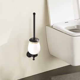 Leyden Bronze Toilet Brush Holder,Oil Rubbed Bronze Toilet Brush Plunge Retro Toilet Bowl Brush Bathroom Accessories Wall Mounted