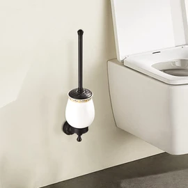 Leyden Bronze Toilet Brush Holder,Oil Rubbed Bronze Toilet Brush Plunge Retro Toilet Bowl Brush Bathroom Accessories Wall Mounted