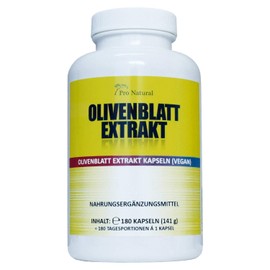 Olive Leaf Extract 650, 180 Vegan Capsules, High Dose with 650 mg, Olive Leaf Extract with 20% Oleuropein 130 mg