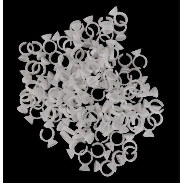 100 Pieces Disposable Glue Divider Soft Rings, Adhesive Pigment Holders