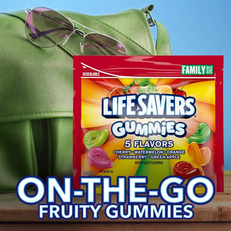 LIFE SAVERS 5 Flavors Gummies Candy Bag, Gummy Candy for