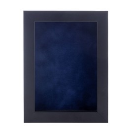 12x16 Shadow Box Frame Black Wood | with a 3/4" Usable Display Depth | Includes a Navy Blue Real Suede Texture Acid-Free Backing Board, UV Resistant Acrylic, and Hanging Hardware