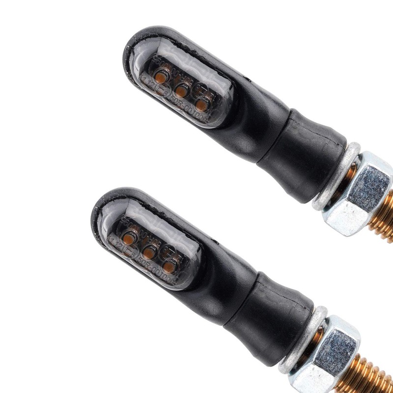 Germany Motorsports Motorcycle LED Mini Indicator Spark Black Smoke Tinted