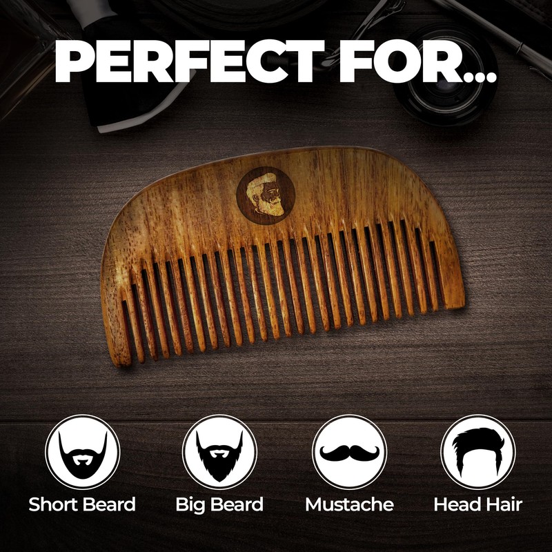 Beardo Compact Wooden Comb