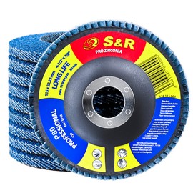 S&R Pro Zirconia Flap Discs Set of 10-115 x 22.23 mm, P80 for Steel and Stainless Steel Grinding, Professional Grinding Discs for Ultimate Precision and Durability