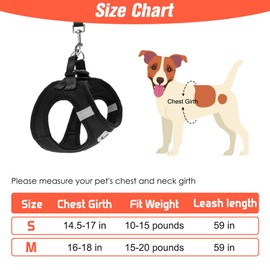 Puppy Harness and Leash Set - Soft Mesh Dog Vest Harness, Reflective & Adjustable Harness for Small to Medium Dogs, Cats and Puppies