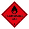 Pack of 2 HazChem Flammable Gas 2 100mm red HSE
