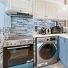 LONGKING Self-Adhesive Kitchen Backsplash, Marble Look Decorative Tiles (10 Tiles)