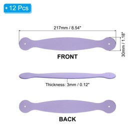 PATIKIL 12 Pcs Purple PU Leather 217x30 mm/8.54x1.18 inch Leather Handles, Modern Furniture Pulls with 2 Holes for DIY Projects