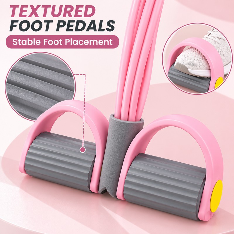 4-Tube Resistance Band for Home Workouts – Pedal Pull Exerciser