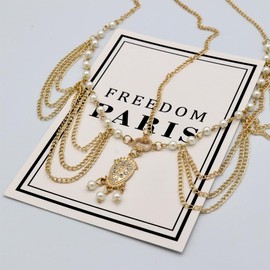 LuLiyLdJ Pack of 2 Women's Headscarves, Jewellery Women, Boho Clothing, Women's Hair Accessories, Indian Jewellery for Women and Girls, Belly Dancer Costume Women, Bridal Headpiece