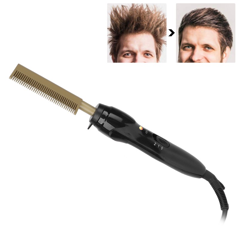 Electric Hot Comb Multifunctional Temperature Adjustable Hair Straightener Comb Styling