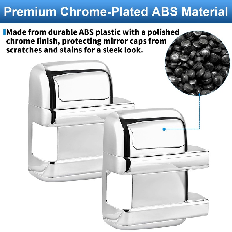 TOP-VIGOR Chrome Side Mirror Covers Compatible with Ford F250 2008-2016