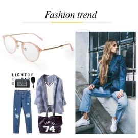 Aroncent Ladies Clear Comfortable Ultra Light Lens Glasses - Choice of Colours, Base Metal, pink